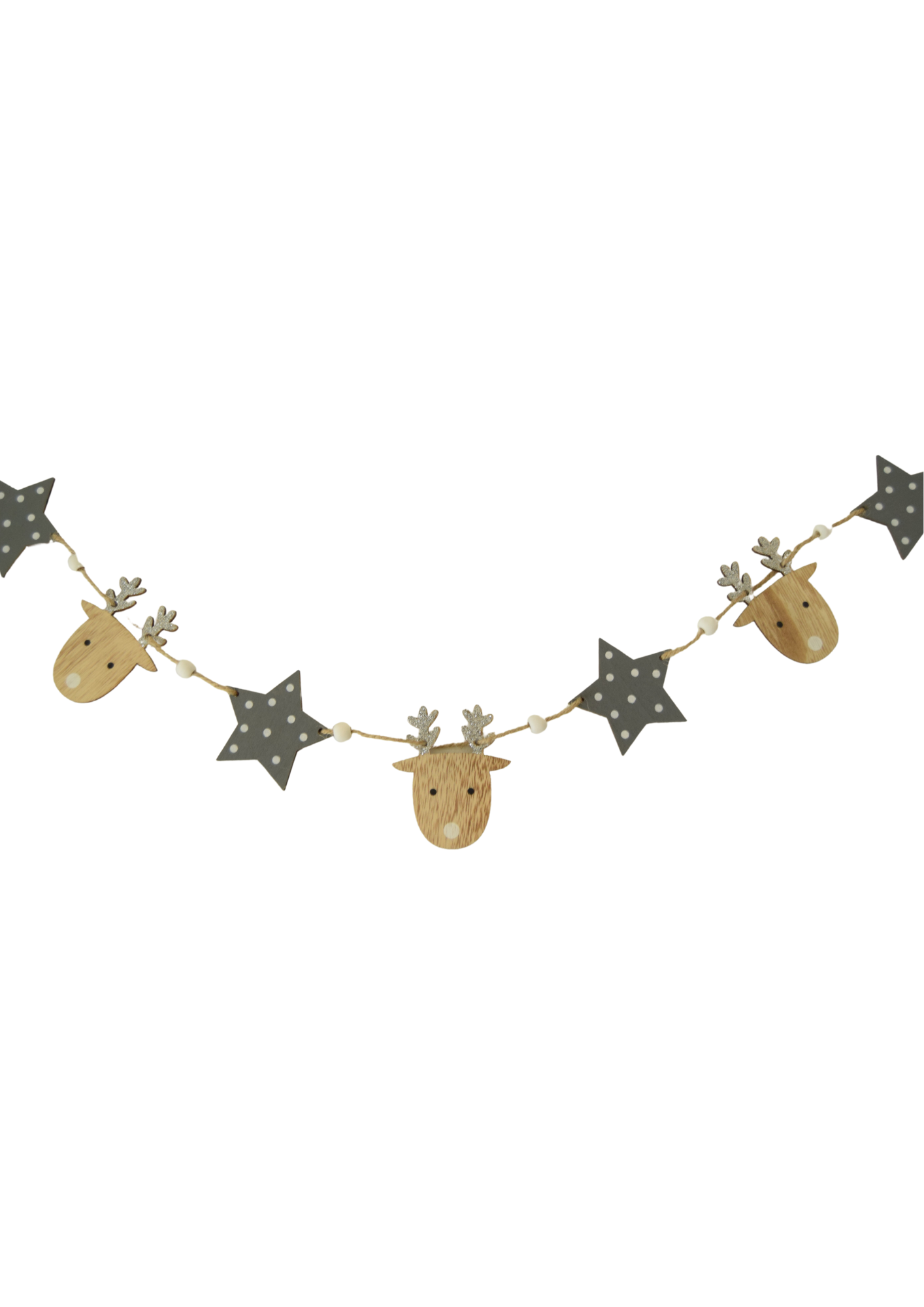 Wooden Reindeer Garland