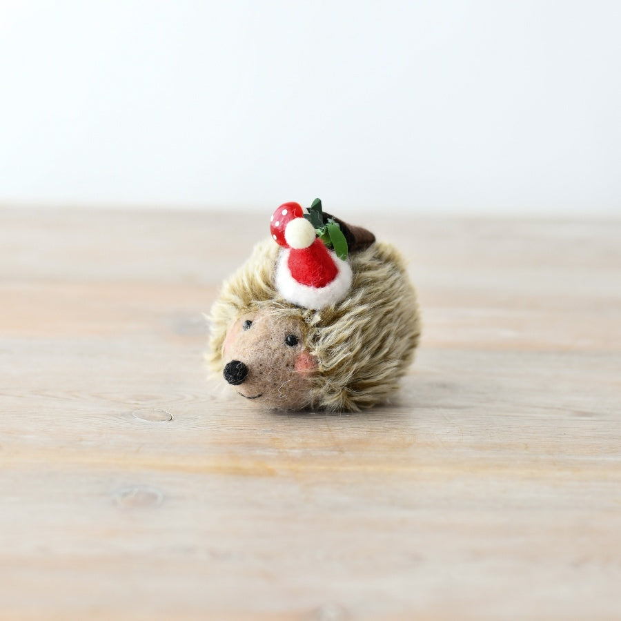 Christmas Wool Hedgehog Table Deco