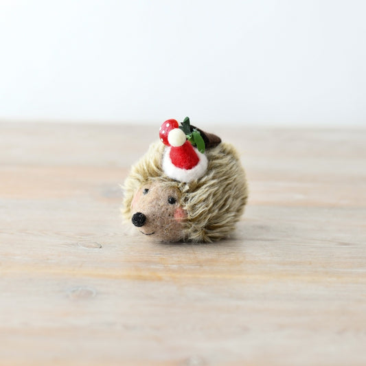 Christmas Wool Hedgehog Table Deco